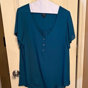 Torrid Emerald V-Neck Blouse size 3